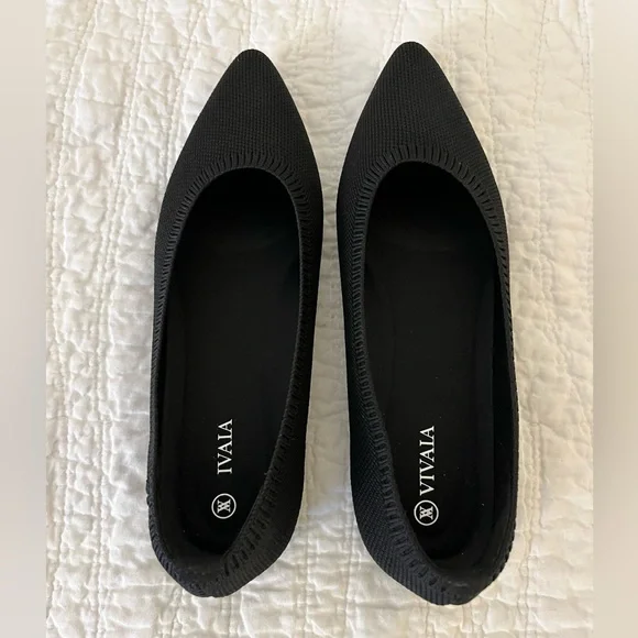 NWOT VIVAIA pointed black ballet flats 38.5 / 7.5 - Picture 3 of 10